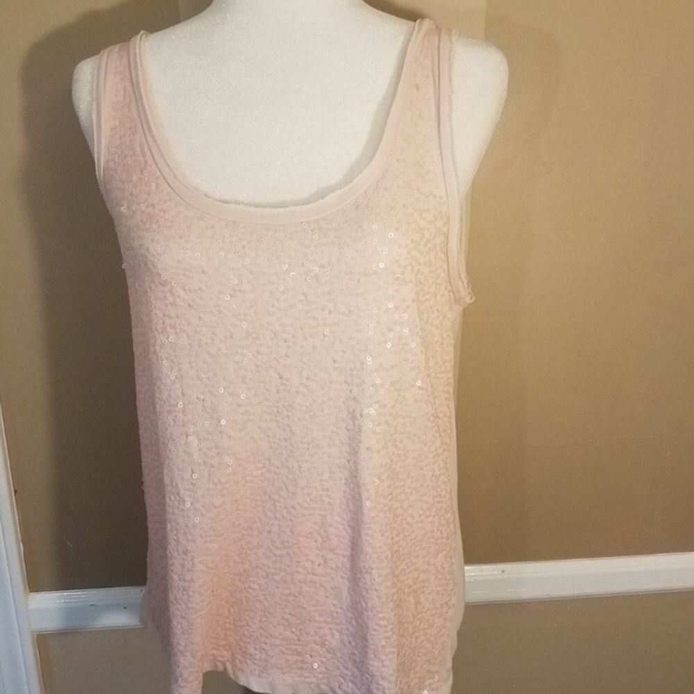 J Crew Ivory Sequence Tank Top